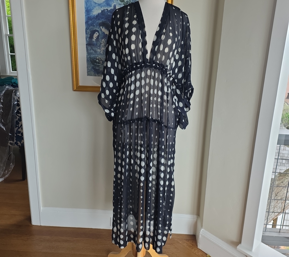 NWT Malia Mills Demi Caftan Urban Dot Noir - Picture 6 of 15